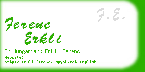 ferenc erkli business card